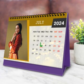 2024 Personalized Desktop Calendar | Table top Photo Calendar | 9 x 6 Inches Horizontal Design 07 23