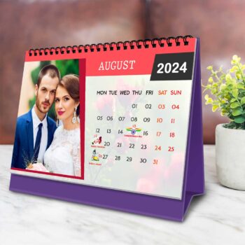 2024 Personalized Desktop Calendar | Table top Photo Calendar | 9 x 6 Inches Horizontal Design 07 24