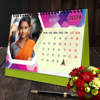 2024 Personalized Desktop Calendar | Table top Photo Calendar | 9 x 6 Inches Horizontal Design 08 21