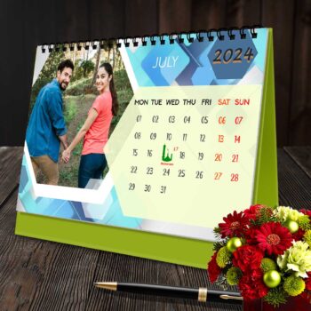 2024 Personalized Desktop Calendar | Table top Photo Calendar | 9 x 6 Inches Horizontal Design 08 23