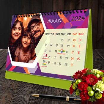 2024 Personalized Desktop Calendar | Table top Photo Calendar | 9 x 6 Inches Horizontal Design 08 24