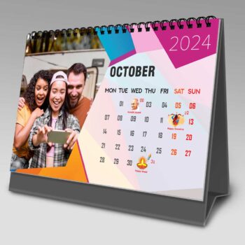 2024 Personalized Desktop Calendar | Table top Photo Calendar | 9 x 6 Inches Horizontal Design 09 26