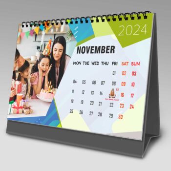 2024 Personalized Desktop Calendar | Table top Photo Calendar | 9 x 6 Inches Horizontal Design 09 27
