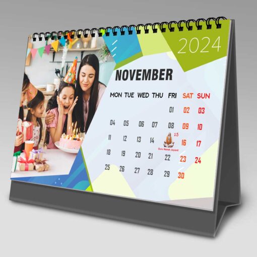2024 Personalized Desktop Calendar | Table top Photo Calendar | 9 x 6 Inches Horizontal Design 09 13