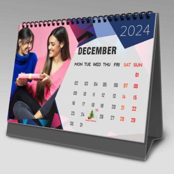 2024 Personalized Desktop Calendar | Table top Photo Calendar | 9 x 6 Inches Horizontal Design 09 28