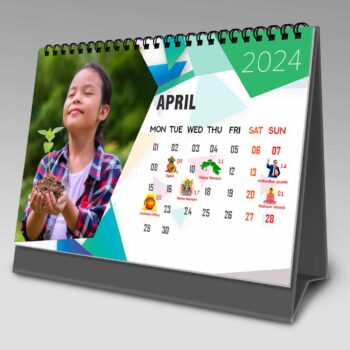 2024 Personalized Desktop Calendar | Table top Photo Calendar | 9 x 6 Inches Horizontal Design 09 20