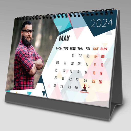 2024 Personalized Desktop Calendar | Table top Photo Calendar | 9 x 6 Inches Horizontal Design 09 7