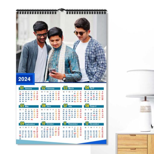 2024 Personalized Poster Calendar | Photo Calendar | 13×19 Inches Design 01-Spiral 1