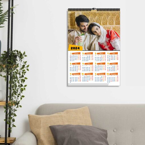 2024 Personalized Poster Calendar | Photo Calendar | 13×19 Inches Design 03-Spiral 1