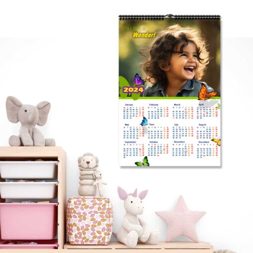 2024 Personalized Poster Calendar | Photo Calendar | 13×19 Inches Design 04-Spiral 1