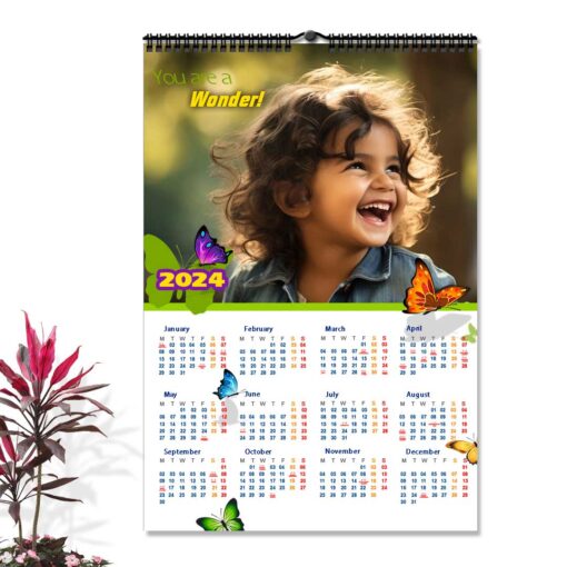 2024 Personalized Poster Calendar | Photo Calendar | 13×19 Inches Design 04-Spiral 2