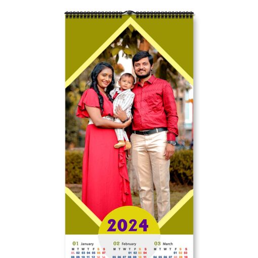 2024 Personalized Poster Calendar | Photo Calendar | 13×38 Inches Design 03-Spiral 2