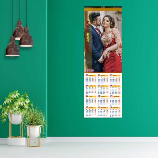2024 Personalized Poster Calendar | Photo Calendar | 13×38 Inches Design 06-Spiral 1