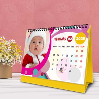 2025 Personalized Desktop Calendar | Table top Photo Calendar | 9 x 6 Inches Horizontal Design 04 4