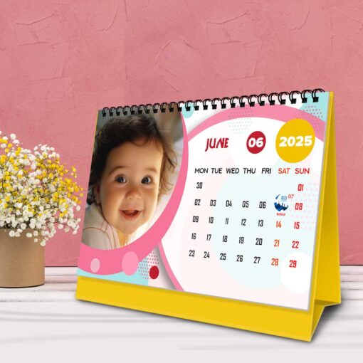 2025 Personalized Desktop Calendar | Table top Photo Calendar | 9 x 6 Inches Horizontal Design 04 - Image 9