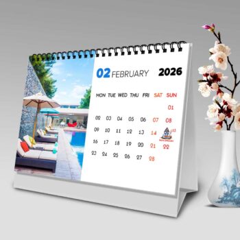 2026 Personalized Desktop Calendar | Table top Photo Calendar | 9 x 6 Inches Horizontal Design 01 3