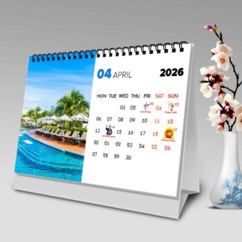 2026 Personalized Desktop Calendar | Table top Photo Calendar | 9 x 6 Inches Horizontal Design 01 5