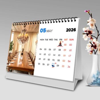 2026 Personalized Desktop Calendar | Table top Photo Calendar | 9 x 6 Inches Horizontal Design 01 6