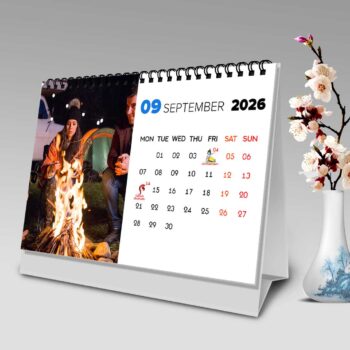 2026 Personalized Desktop Calendar | Table top Photo Calendar | 9 x 6 Inches Horizontal Design 01 10