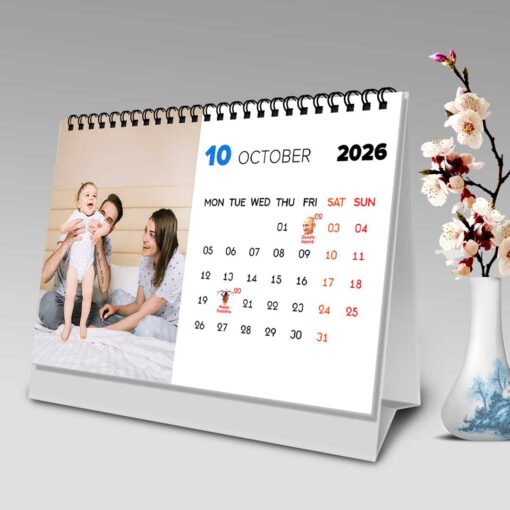 2026 Personalized Desktop Calendar | Table top Photo Calendar | 9 x 6 Inches Horizontal Design 01 - Image 12