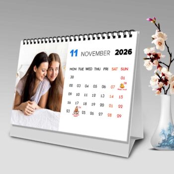 2026 Personalized Desktop Calendar | Table top Photo Calendar | 9 x 6 Inches Horizontal Design 01 12
