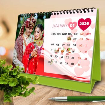 2026 Personalized Desktop Calendar | Table top Photo Calendar | 9 x 6 Inches Horizontal Design 02
