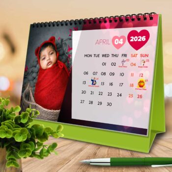 2026 Personalized Desktop Calendar | Table top Photo Calendar | 9 x 6 Inches Horizontal Design 02 5