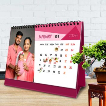 2026 Personalized Desktop Calendar | Table top Photo Calendar | 9 x 6 Inches Horizontal Design 03