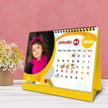2026 Personalized Desktop Calendar | Table top Photo Calendar | 9 x 6 Inches Horizontal Design 04