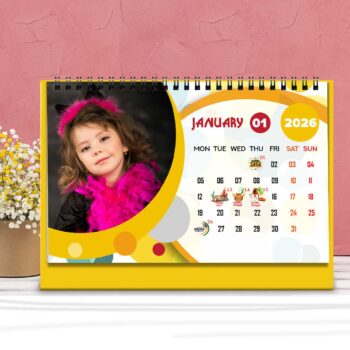 Alternative view of 2026 Personalized Desktop Calendar | Table top Photo Calendar | 9 x 6 Inches Horizontal Design 04