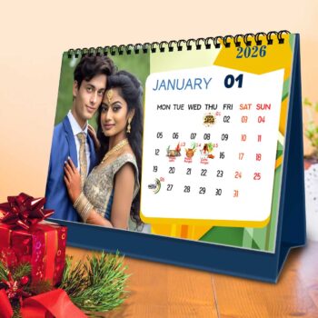 2026 Personalized Desktop Calendar | Table top Photo Calendar | 9 x 6 Inches Horizontal Design 05
