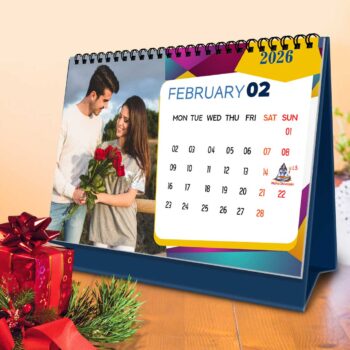 2026 Personalized Desktop Calendar | Table top Photo Calendar | 9 x 6 Inches Horizontal Design 05 3