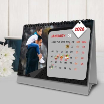 2026 Personalized Desktop Calendar | Table top Photo Calendar | 9 x 6 Inches Horizontal Design 06