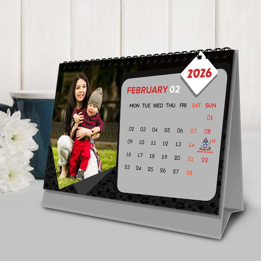 2026 Personalized Desktop Calendar | Table top Photo Calendar | 9 x 6 Inches Horizontal Design 06 4 2026 Personalized Desktop Calendar | Table top Photo Calendar | 9 x 6 Inches Horizontal Design 06 - Image 4