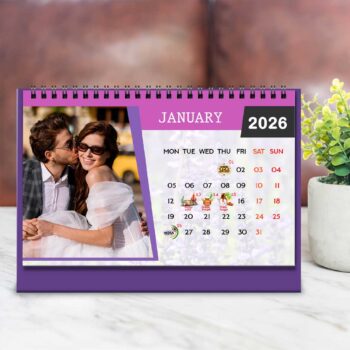 Alternative view of 2026 Personalized Desktop Calendar | Table top Photo Calendar | 9 x 6 Inches Horizontal Design 07