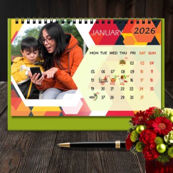 Alternative view of 2026 Personalized Desktop Calendar | Table top Photo Calendar | 9 x 6 Inches Horizontal Design 08