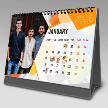 2026 Personalized Desktop Calendar | Table top Photo Calendar | 9 x 6 Inches Horizontal Design 09