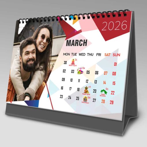 2026 Personalized Desktop Calendar | Table top Photo Calendar | 9 x 6 Inches Horizontal Design 09 - Image 5