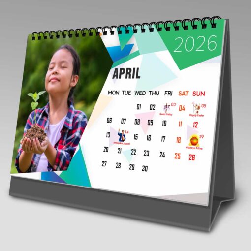 2026 Personalized Desktop Calendar | Table top Photo Calendar | 9 x 6 Inches Horizontal Design 09 - Image 6