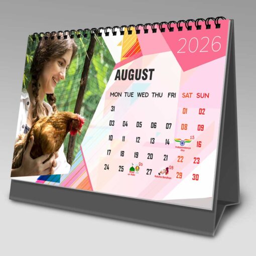2026 Personalized Desktop Calendar | Table top Photo Calendar | 9 x 6 Inches Horizontal Design 09 - Image 10