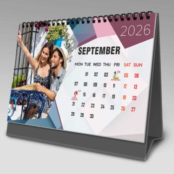 2026 Personalized Desktop Calendar | Table top Photo Calendar | 9 x 6 Inches Horizontal Design 09 10