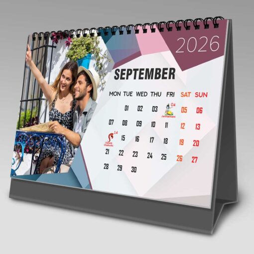2026 Personalized Desktop Calendar | Table top Photo Calendar | 9 x 6 Inches Horizontal Design 09 - Image 11