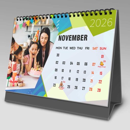 2026 Personalized Desktop Calendar | Table top Photo Calendar | 9 x 6 Inches Horizontal Design 09 - Image 13