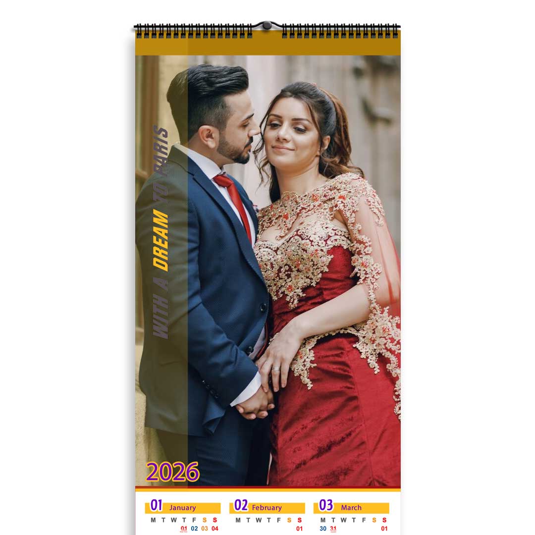 2026 Personalized Poster Calendar | Photo Calendar | 13×38 Inches Design 06-Spiral 2 2026 Personalized Poster Calendar | Photo Calendar | 13×38 Inches Design 06-Spiral - Image 2