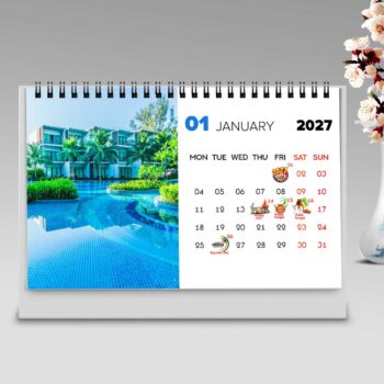 Alternative view of 2027 Personalized Desk Calendar | Tabletop Photo Calendar