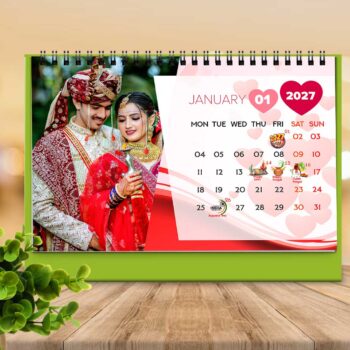 2027 Personalized Desktop Calendar | Table top Photo Calendar | 9 x 6 Inches Horizontal Design 02 - Image 2