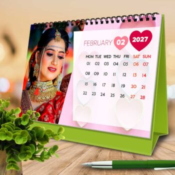2027 Personalized Desktop Calendar | Table top Photo Calendar | 9 x 6 Inches Horizontal Design 02 - Image 4
