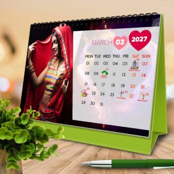 2027 Personalized Desktop Calendar | Table top Photo Calendar | 9 x 6 Inches Horizontal Design 02 - Image 5