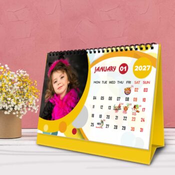 2027 Personalized Desktop Calendar | Table top Photo Calendar | 9 x 6 Inches Horizontal Design 04
