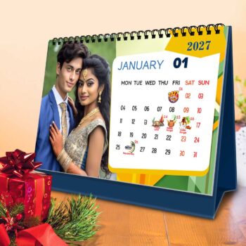 2027 Personalized Desktop Calendar | Table top Photo Calendar | 9 x 6 Inches Horizontal Design 05